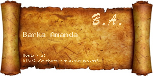 Barka Amanda névjegykártya